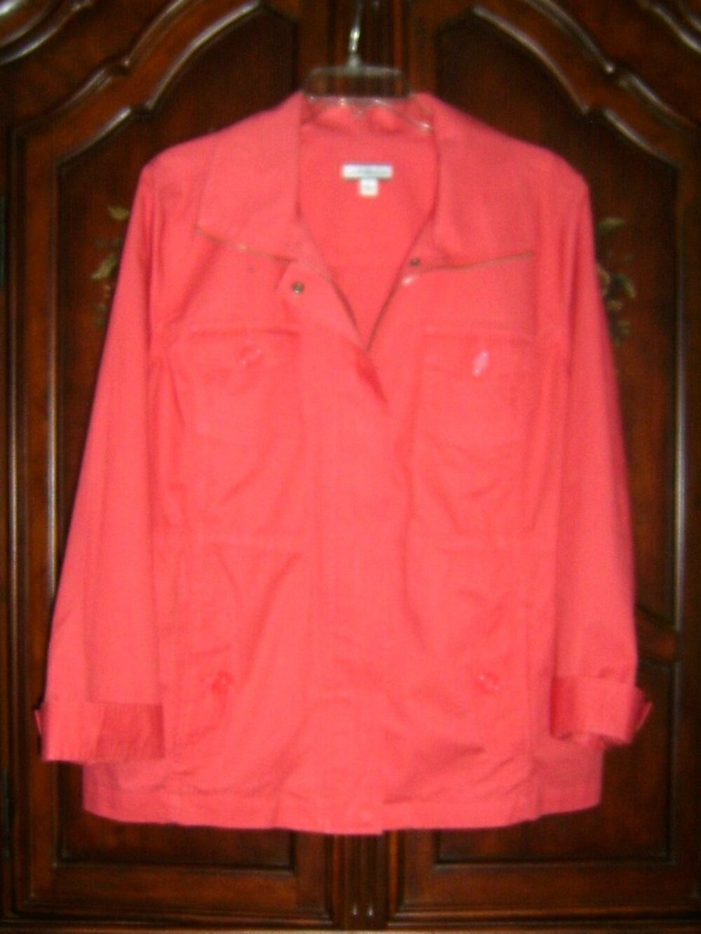 Ladies Croft & Barrow Orange Spring/Summer Jacket, Size L, EUC